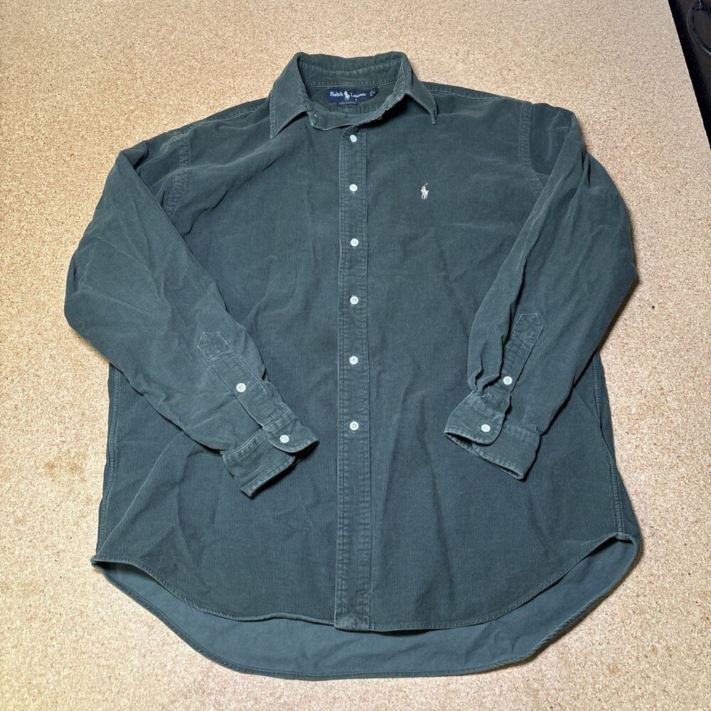 Ralph Lauren Corduroy Blaire Shirt-Jacket 100% Cotton Green Men’s Large